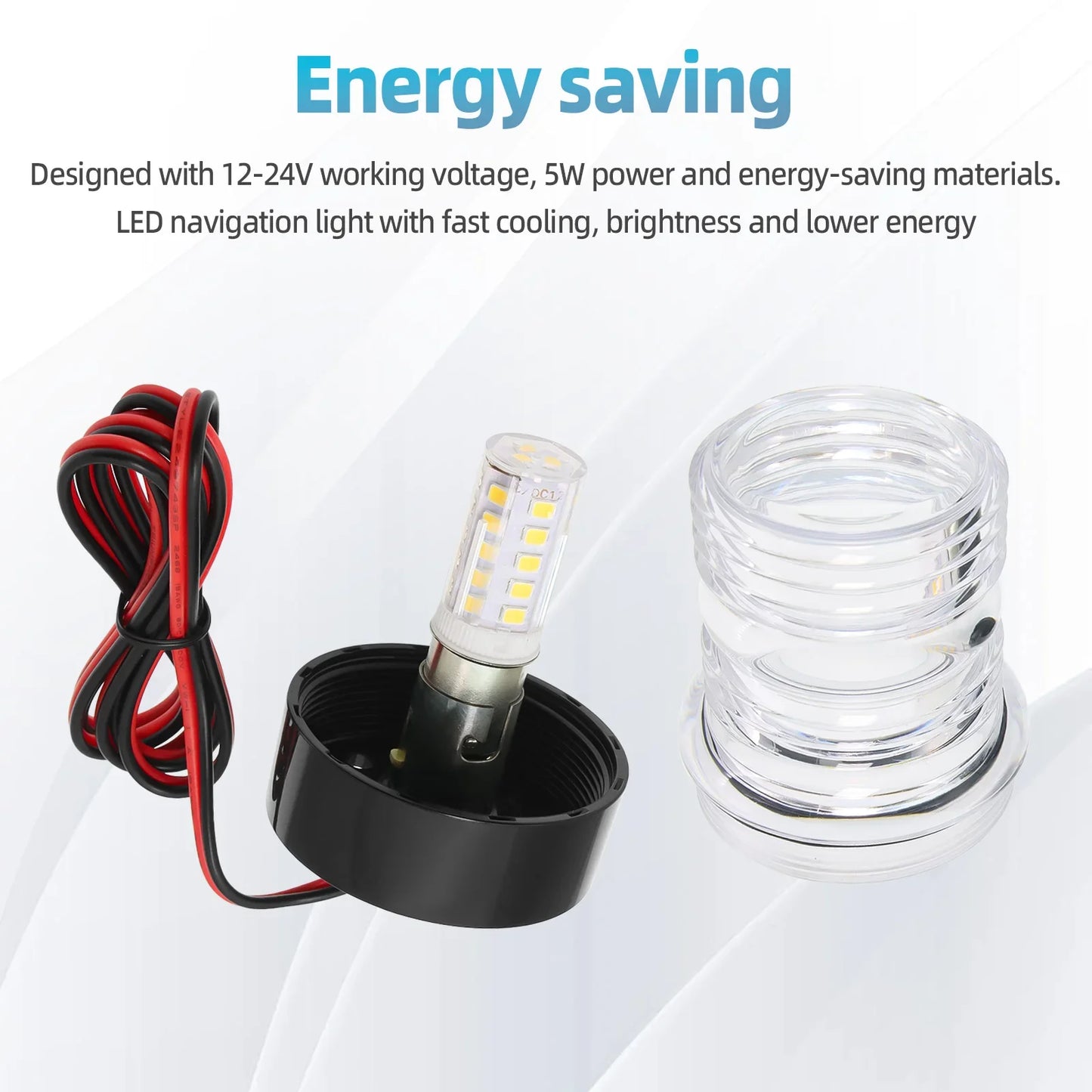 12V Marine Navigation Light LED Anchor Light 360 Degree