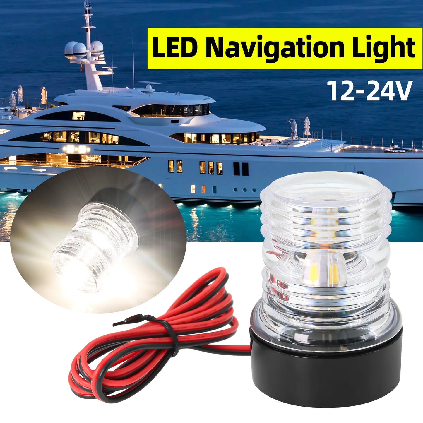 12V Marine Navigation Light LED Anchor Light 360 Degree