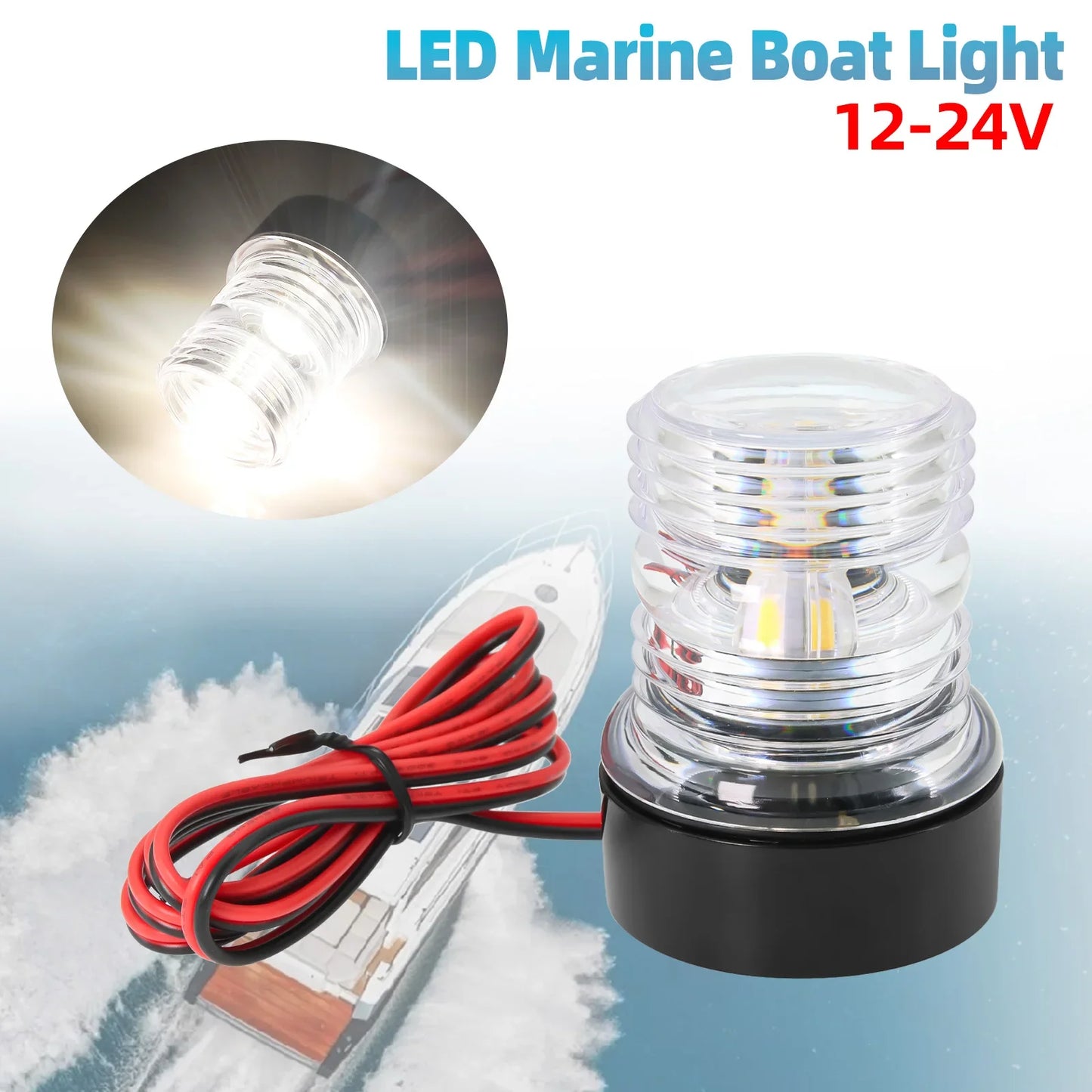 12V Marine Navigation Light LED Anchor Light 360 Degree